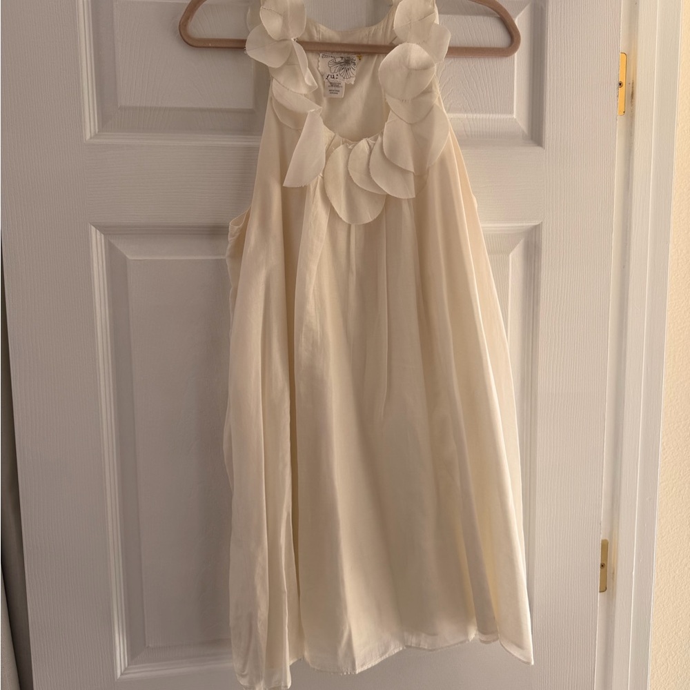 Anthropologie Ivory Ruffle Mini Dress